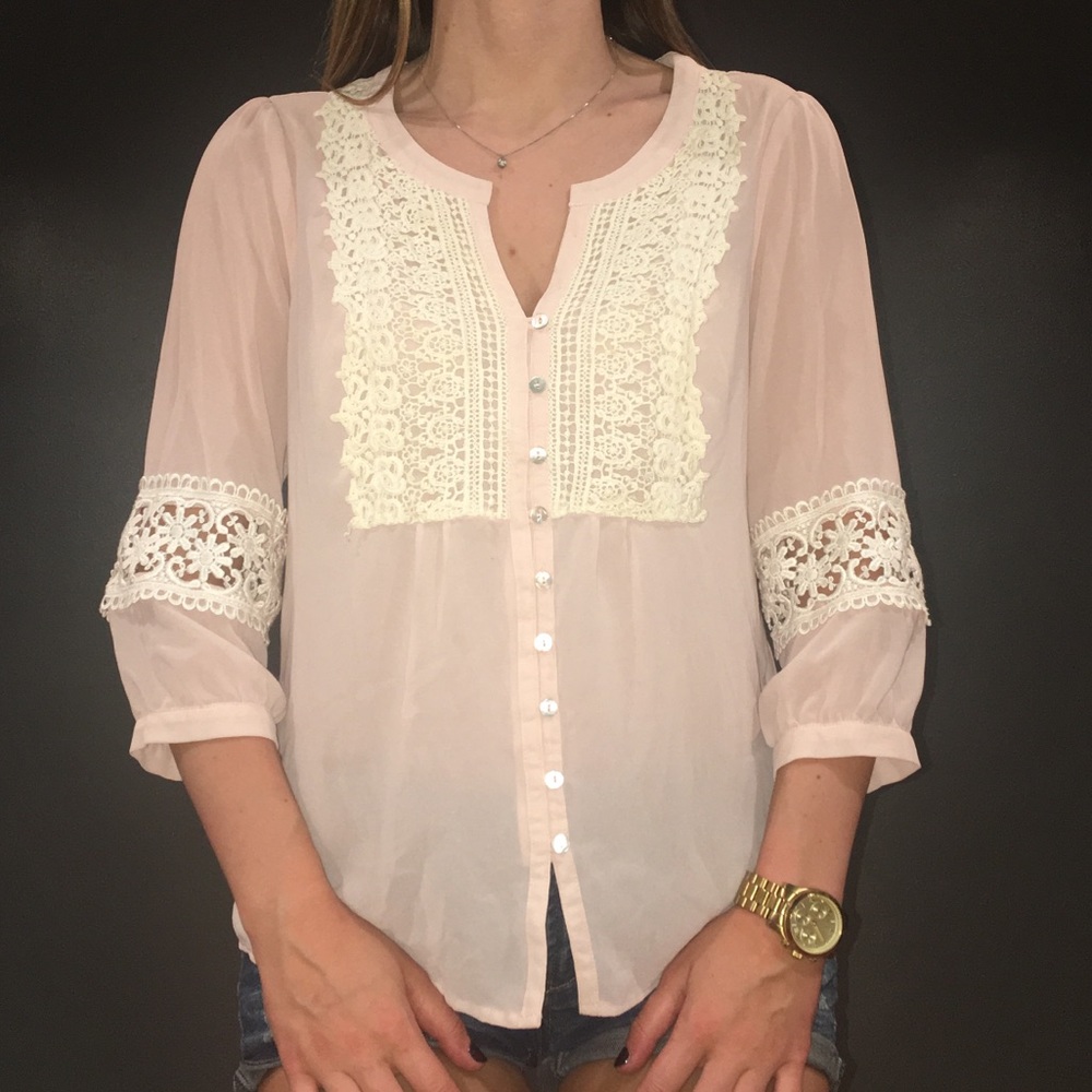 Forever 21 Blouse with Crochet Detail